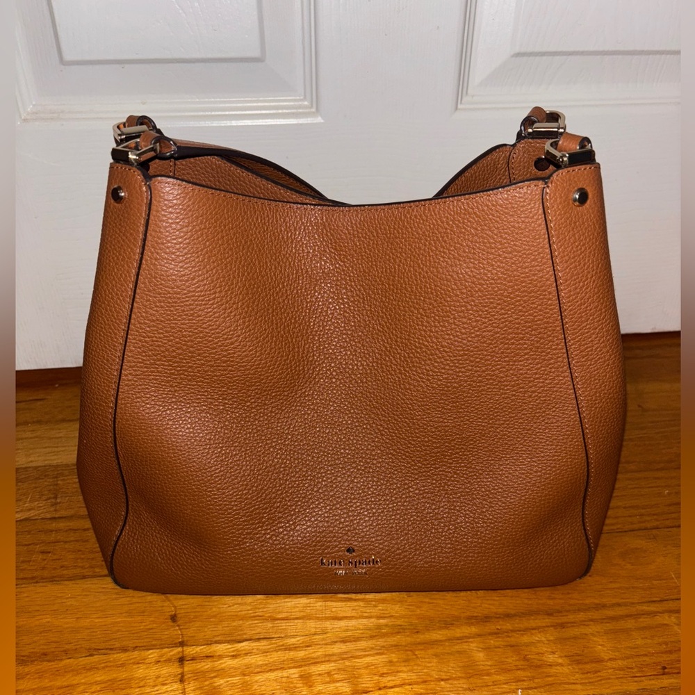 Kate Spade Leila Triple Compartment Shoulder Bag Purse Warm Gingerbread Brown
